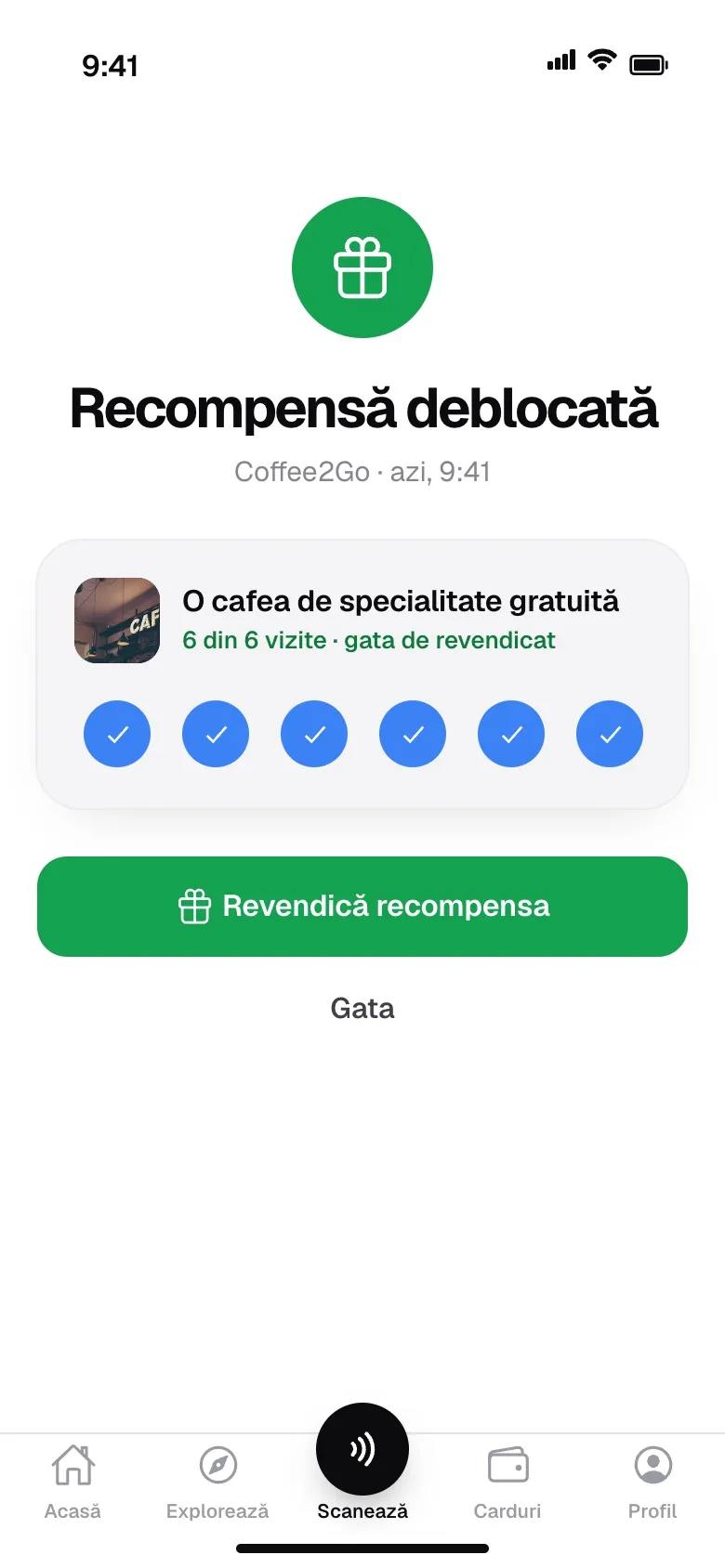 Recompensă deblocată în aplicația FEEDEL